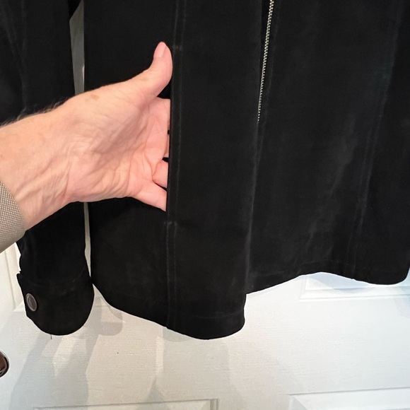 Chico’s Black suede leather jacket size 2 (12-14) - Picture 4 of 7